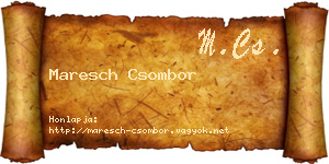 Maresch Csombor névjegykártya